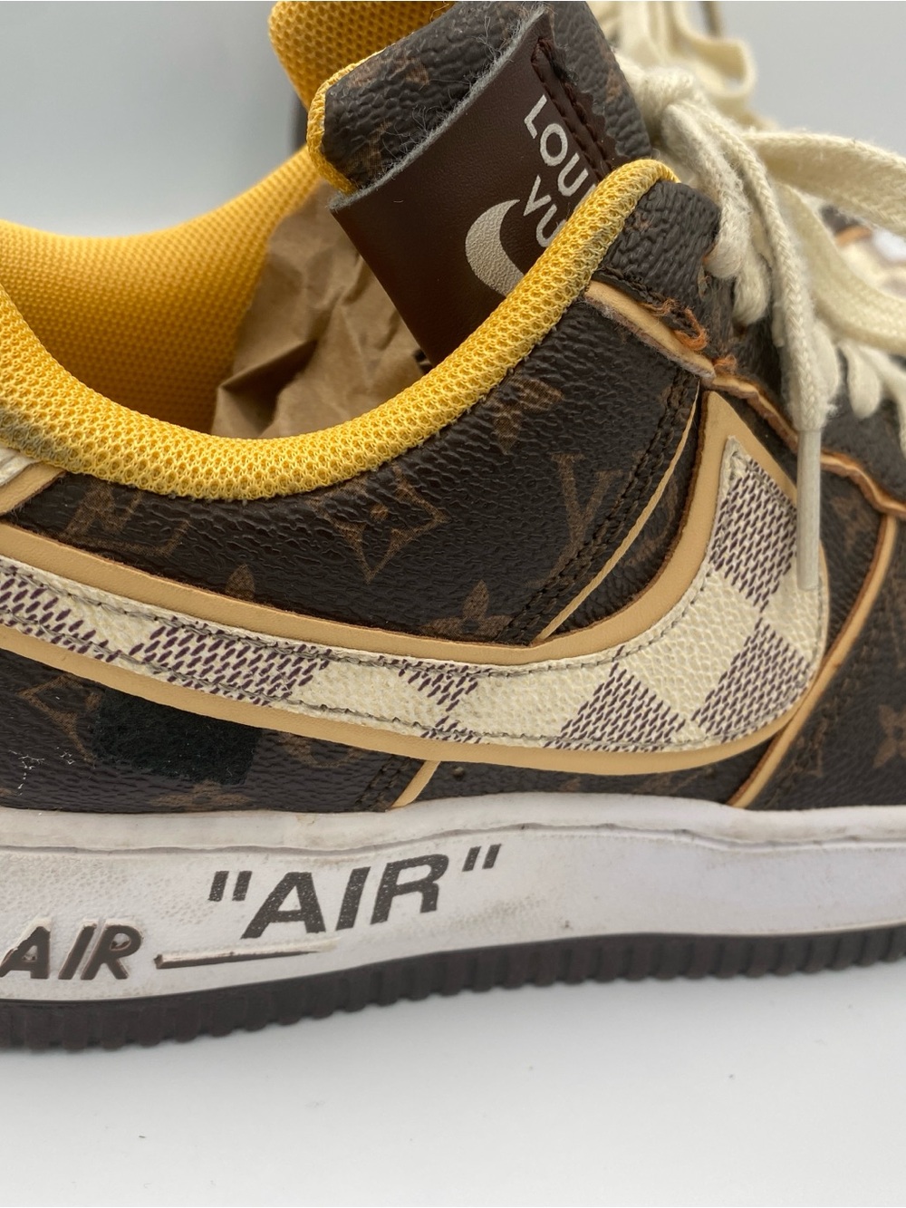 Women’s Brown and Cream Designer-Style Low-Top Sneakers